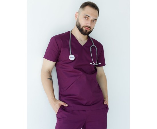 Изображение 11 Medical suit for men Milan purple s. 46, "WHITE ROBE" 134-335-708, Size: 46, Color: violet