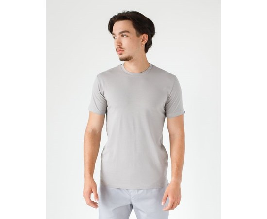 Изображение  Медицинская футболка мужская светло-серая р. M, "БЕЛЫЙ ХАЛАТ" 153-419-730, Размер: M, Цвет: светло-серый
