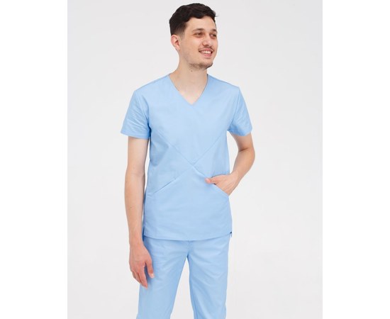 Изображение 3 Medical suit for men Milan light blue s. 48, "WHITE ROBE" 134-436-758, Size: 48, Color: light blue