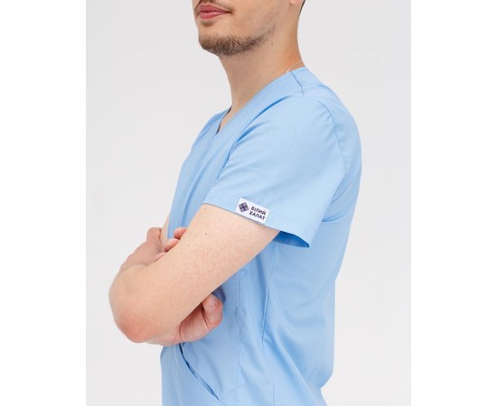 Изображение 5 Medical suit for men Milan light blue s. 48, "WHITE ROBE" 134-436-758, Size: 48, Color: light blue