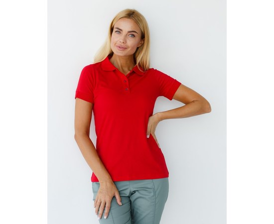 Изображение  Women's medical polo, red. S, "WHITE ROBE" 147-434-677, Size: S, Color: red