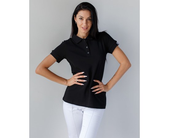 Изображение  Women's medical polo, black. XL, "WHITE ROBE" 147-321-677, Size: XL, Color: black