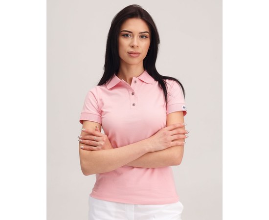 Изображение  Women's medical polo, pink. M, "WHITE ROBE" 147-337-677, Size: M, Color: pink