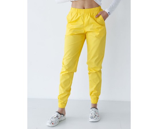 Изображение  Medical pants women's joggers yellow s. 42, "WHITE ROBE" 303-397-730, Size: 42, Color: yellow