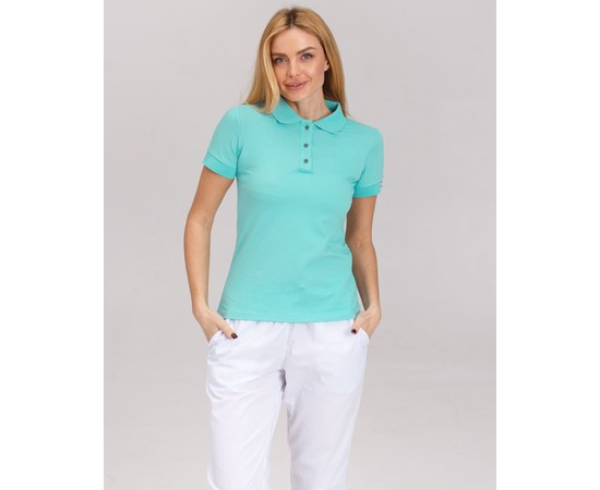 Изображение  Women's medical polo, light turquoise. XL, "WHITE ROBE" 147-426-677, Size: XL, Color: turquoise
