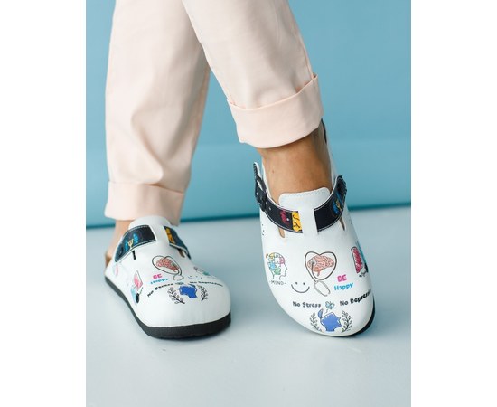 Изображение  Medical footwear orthopedic clogs BE HAPPY s. 39, "WHITE ROBE" 176-456-566, Size: 39, Color: be happy
