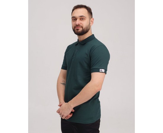 Изображение  Men's medical polo, dark green. 3XL, "WHITE ROBE" 148-430-677, Size: 3XL, Color: dark green