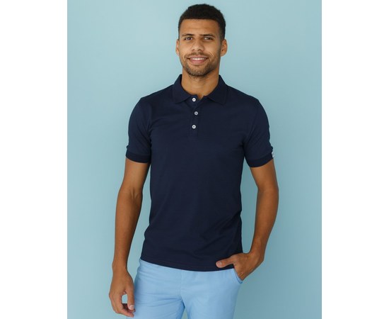 Изображение  Medical polo men's blue S, "WHITE ROBE" 148-322-677, Size: S, Color: blue