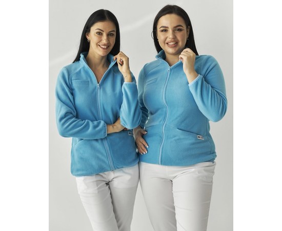 Изображение  Women's fleece medical jacket Dakota blue s. M, "WHITE ROBE" 406-333-842, Size: M, Color: blue light