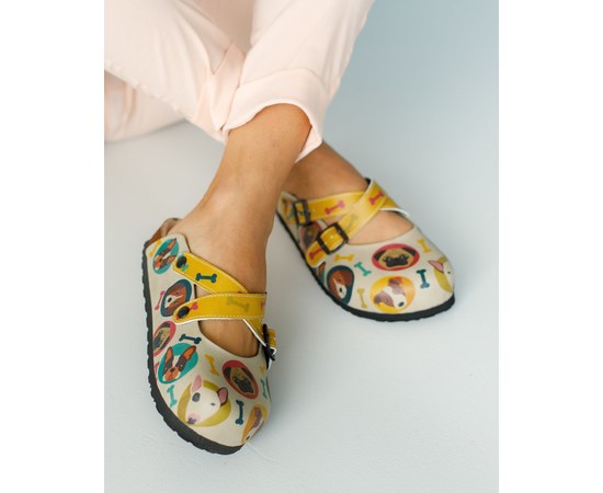 Изображение  Medical footwear orthopedic clogs DOGS s. 37, "WHITE ROBE" 176-403-880, Size: 37, Color: dogs