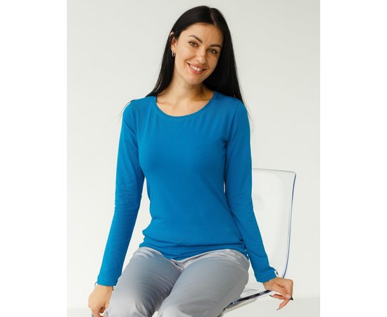 Изображение  Medical long sleeve women's ultramarine s. L, "WHITE ROBE" 358-333-716, Size: L, Color: blue light