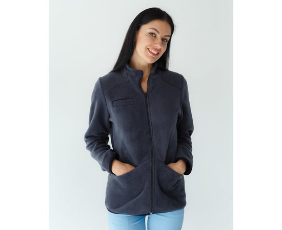 Изображение  Women's fleece medical jacket Dakota dark gray s. S, "WHITE ROBE" 406-408-842, Size: S, Color: dark grey