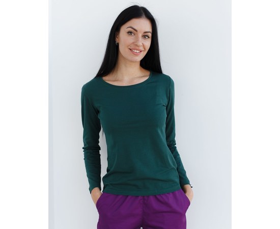 Изображение  Medical long sleeve women's dark green s. L, "WHITE ROBE" 358-430-716, Size: L, Color: green