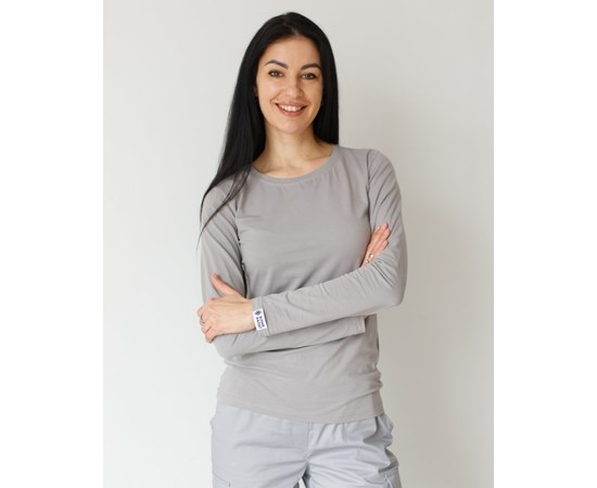 Изображение  Medical long sleeve women's light gray s. M, "WHITE ROBE" 358-419-716, Size: M, Color: light gray
