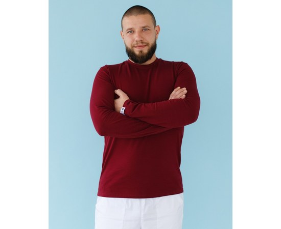 Изображение  Medical long sleeve men's burgundy s. XL, "WHITE ROBE" 357-349-716, Size: XL, Color: burgundy