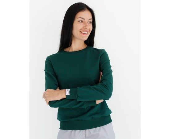 Изображение  Medical sweatshirt New York women's dark green s. S, "WHITE ROBE" 359-430-758, Size: S, Color: dark green
