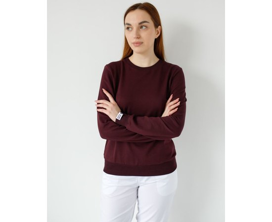 Изображение  Medical sweatshirt New York women's dark cherry s. S, "WHITE ROBE" 359-416-758, Size: S, Color: dark cherry