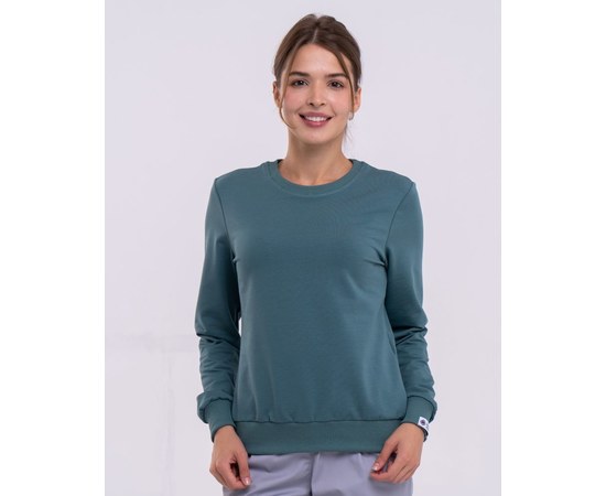 Изображение  Medical sweatshirt New York women's dark olive s. XL, "WHITE ROBE" 359-483-730, Size: XL, Color: dark olive