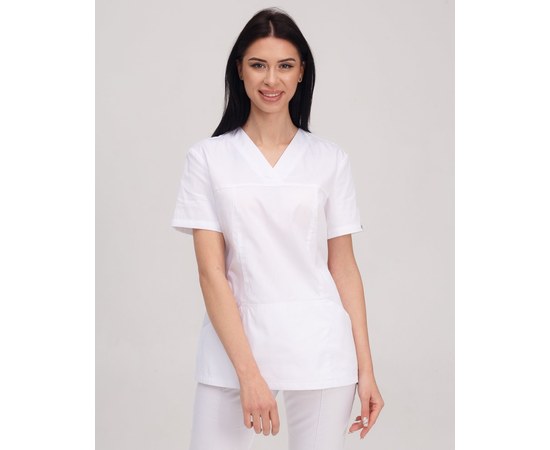 Зображення  Медична сорочка жіноча Топаз біла р. 40, "БІЛИЙ ХАЛАТ" 164-324-705, Розмір: 40, Колір: білий