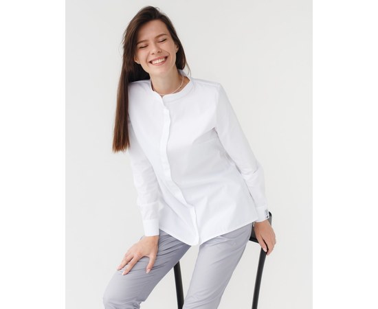 Изображение  Women's medical shirt Stefania white s. 48, "WHITE ROBE" 402-324-821, Size: 48, Color: white
