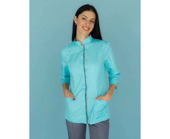 Изображение  Women's medical shirt Sakura mint-gray s. 42, "WHITE ROBE" 184-356-679, Size: 42, Color: mint gray