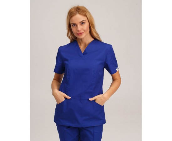 Изображение  Women's medical shirt Topaz electric s. 46, "WHITE ROBE" 164-334-705, Size: 46, Color: electrician