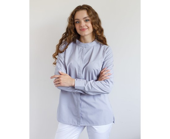 Изображение  Women's medical shirt Stefania light gray s. 50, "WHITE ROBE" 402-419-821, Size: 50, Color: light gray