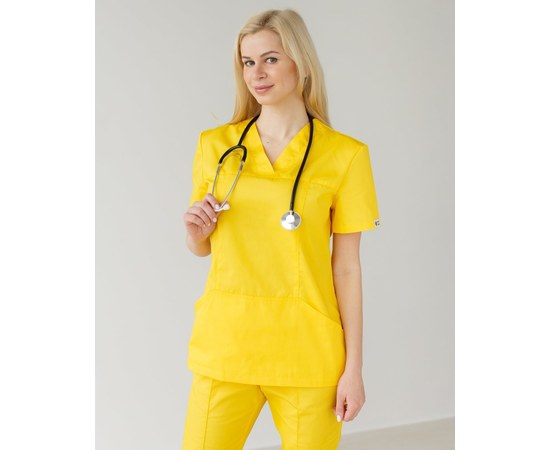 Изображение  Медицинская рубашка женская Топаз желтая р. 40, "БЕЛЫЙ ХАЛАТ" 164-397-705, Размер: 40, Цвет: желтый