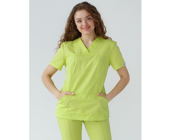 Изображение  Women's medical shirt Topaz lime river. 40, "WHITE ROBE" 164-330-705, Size: 40, Color: lime