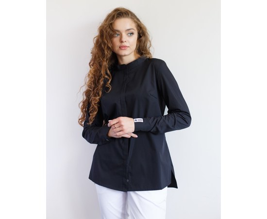 Изображение  Women's medical shirt Stefania black s. 40, "WHITE ROBE" 402-321-821, Size: 40, Color: black