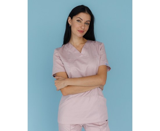 Изображение  Women's medical shirt Topaz lilac river. 48, "WHITE ROBE" 164-401-705, Size: 48, Color: lilac