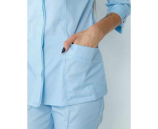 Изображение 4 Women's medical shirt Sakura azure s. 46, "WHITE ROBE" 184-462-678, Size: 46, Color: azure
