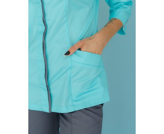 Изображение 4 Women's medical shirt Sakura mint-gray s. 52, "WHITE ROBE" 184-356-679, Size: 52, Color: mint gray