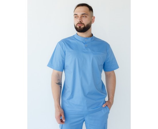 Зображення  Медична сорочка чоловіча Денвер блакитна р. 48, "БІЛИЙ ХАЛАТ" 427-333-679, Розмір: 48, Колір: блакитний