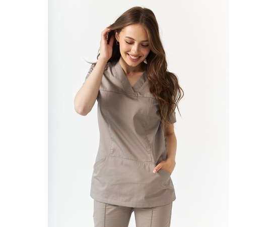 Изображение  Women's medical shirt Topaz mocha s. 52, "WHITE ROBE" 164-421-705, Size: 52, Color: mocha