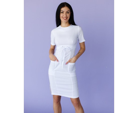 Изображение  Women's medical dress Scarlett white s. 48, "WHITE ROBE" 304-324-704, Size: 48, Color: white
