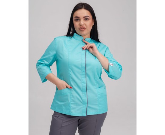 Изображение  Women's medical shirt Sakura mint-gray +SIZE s. 60, "WHITE ROBE" 311-356-679, Size: 60, Color: mint gray