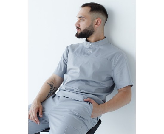 Изображение  Men's medical shirt Denver gray s. 52, "WHITE ROBE" 427-328-679, Size: 52, Color: grey