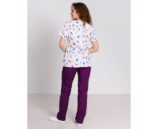 Изображение 2 Women's medical shirt Topaz print MediKids s. 44, "WHITE ROBE" 126-324-774, Size: 44, Color: medi kids