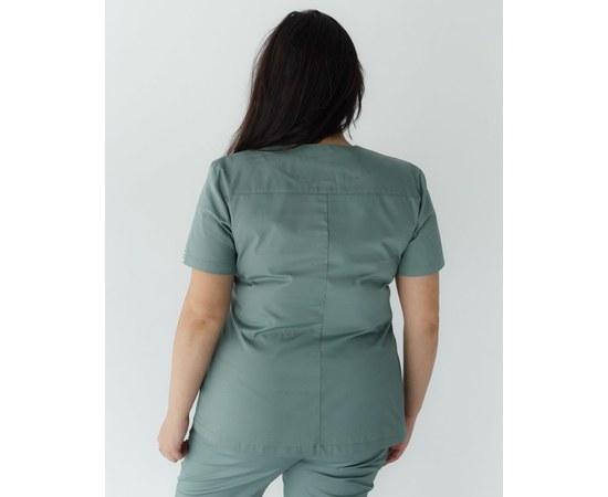 Изображение 2 Медицинская рубашка женская Топаз оливковая +SIZE р. 60, "БЕЛЫЙ ХАЛАТ" 386-327-705, Размер: 60, Цвет: оливковый