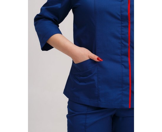 Изображение 3 Медицинская рубашка женская Сакура сапфир-красный +SIZE р. 58, "БЕЛЫЙ ХАЛАТ" 311-360-679, Размер: 58, Цвет: сапфир