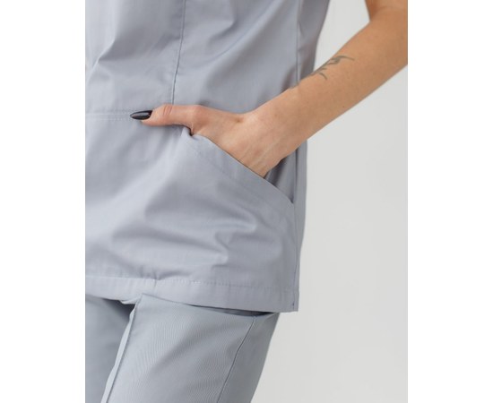 Изображение 4 Women's medical shirt Topaz gray s. 50, "WHITE ROBE" 164-328-705, Size: 50, Color: grey