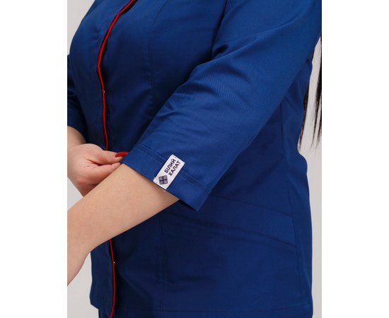 Изображение 4 Медицинская рубашка женская Сакура сапфир-красный +SIZE р. 58, "БЕЛЫЙ ХАЛАТ" 311-360-679, Размер: 58, Цвет: сапфир
