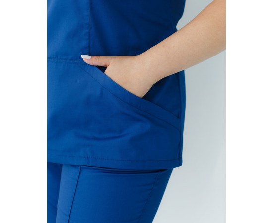 Изображение 4 Медицинская рубашка женская Топаз синяя +SIZE р. 56, "БЕЛЫЙ ХАЛАТ" 386-322-705, Размер: 56, Цвет: синий