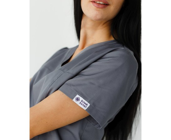 Изображение 4 Women's medical shirt Topaz dark gray s. 50, "WHITE ROBE" 164-408-705, Size: 50, Color: dark grey