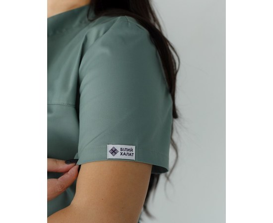 Изображение 5 Медицинская рубашка женская Топаз оливковая +SIZE р. 60, "БЕЛЫЙ ХАЛАТ" 386-327-705, Размер: 60, Цвет: оливковый