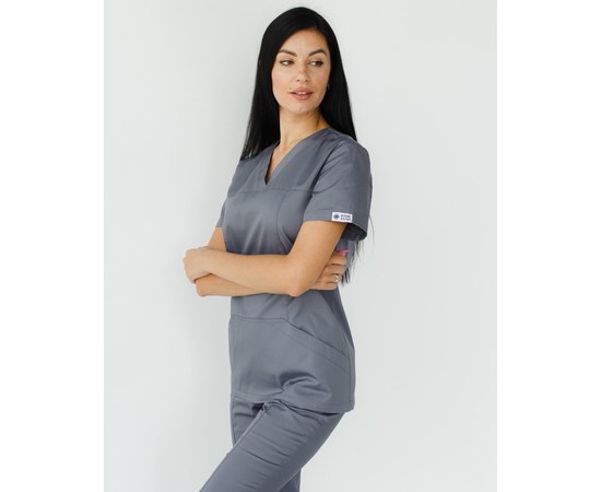Изображение 7 Women's medical shirt Topaz dark gray s. 48, "WHITE ROBE" 164-408-705, Size: 48, Color: dark grey