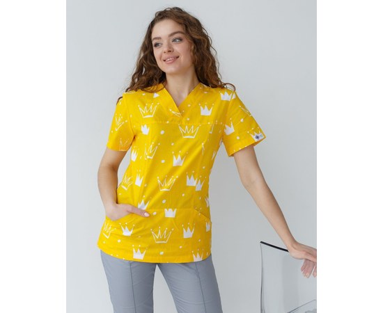 Изображение 8 Women's medical shirt Topaz print crown yellow s. 44, "WHITE ROBE" 126-397-767, Size: 44, Color: crown yellow
