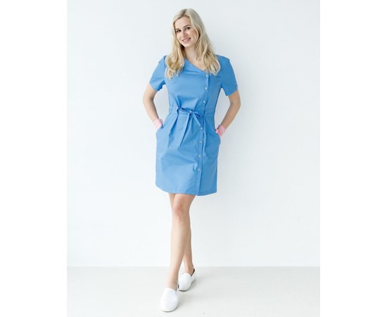 Изображение  Women's medical tunic Naomi blue s. 46, "WHITE ROBE" 151-333-679, Size: 46, Color: blue light