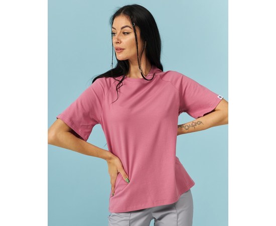 Изображение  Women's medical raglan T-shirt pink-lilac s. L, "WHITE ROBE" 348-431-798, Size: L, Color: pink